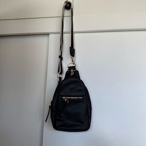 Black Leather Crossbody Bag